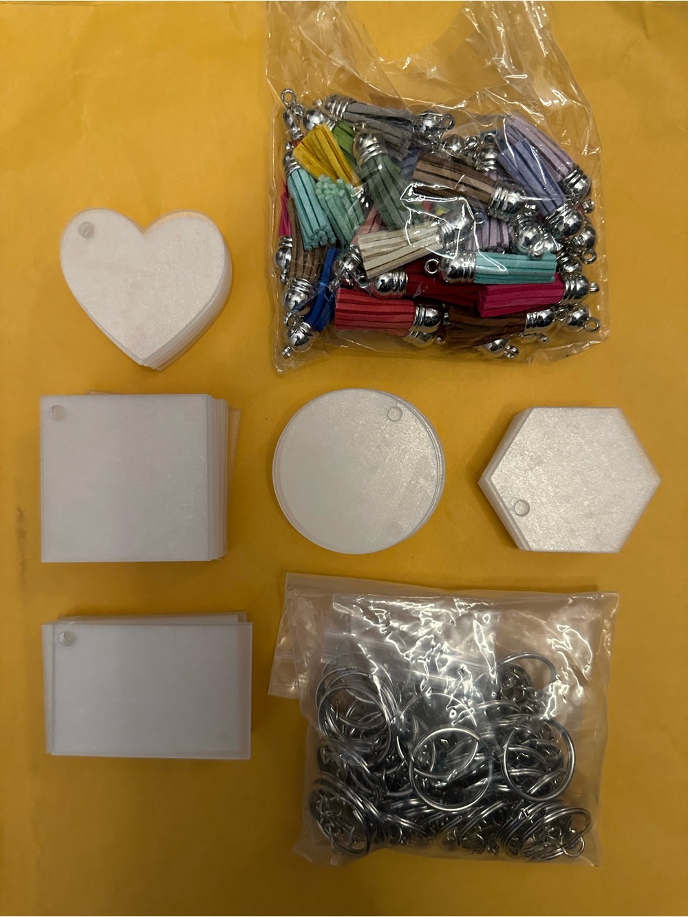 Craft Supplies- 45 Clear Acrylic Keychain Blanks